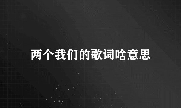 两个我们的歌词啥意思