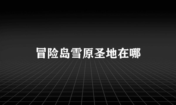 冒险岛雪原圣地在哪