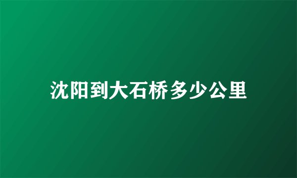 沈阳到大石桥多少公里