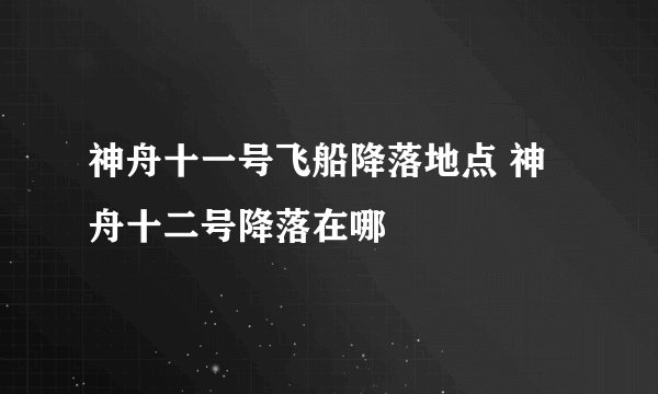神舟十一号飞船降落地点 神舟十二号降落在哪