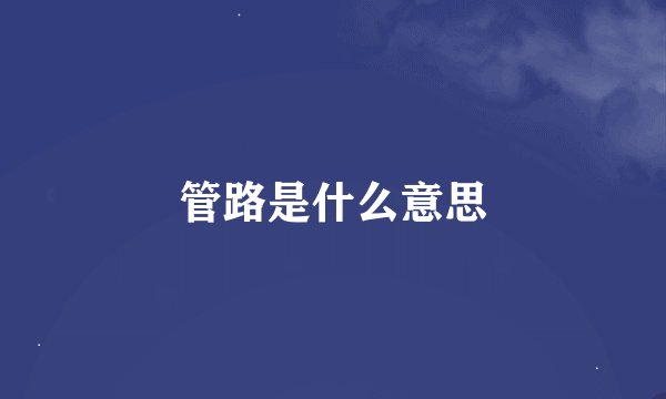 管路是什么意思