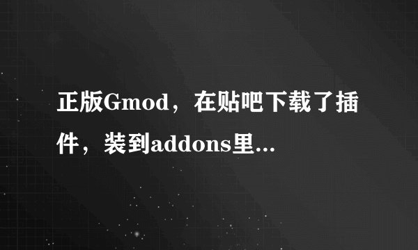 正版Gmod，在贴吧下载了插件，装到addons里了，在游戏用不了。