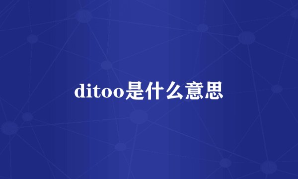 ditoo是什么意思
