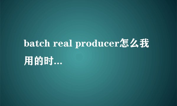 batch real producer怎么我用的时候总是出问题