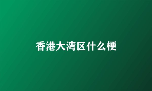 香港大湾区什么梗