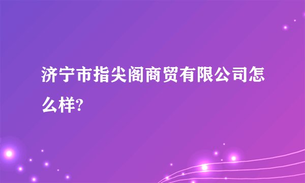 济宁市指尖阁商贸有限公司怎么样?