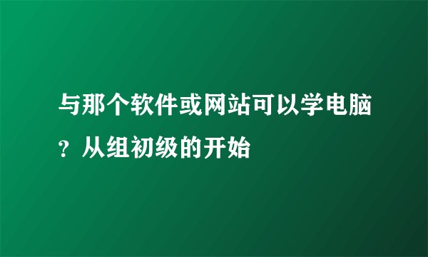 与那个软件或网站可以学电脑？从组初级的开始