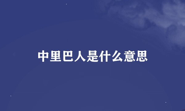 中里巴人是什么意思