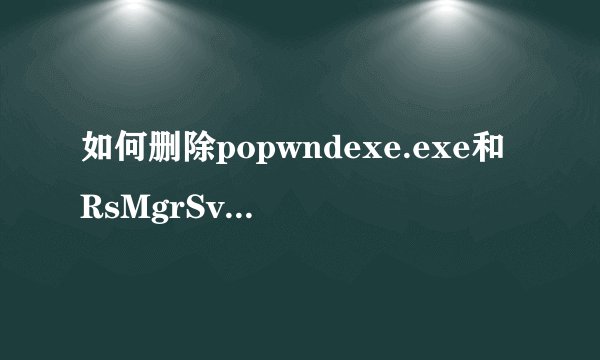 如何删除popwndexe.exe和RsMgrSvc.exe