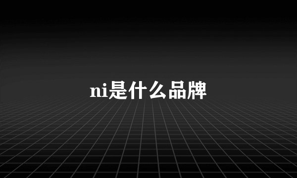 ni是什么品牌