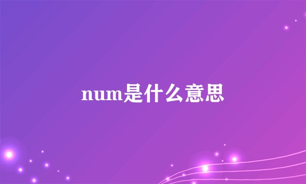 num是什么意思