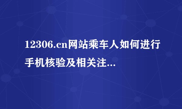 12306.cn网站乘车人如何进行手机核验及相关注意事项？