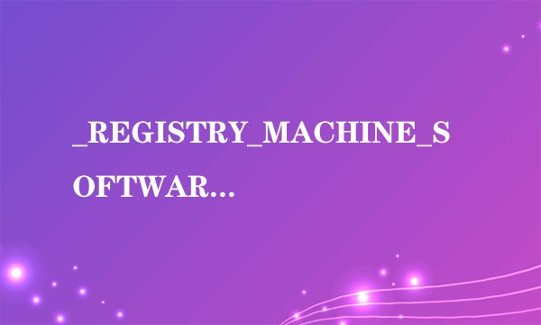 _REGISTRY_MACHINE_SOFTWARE是什么东西?