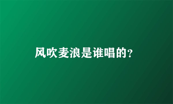 风吹麦浪是谁唱的？