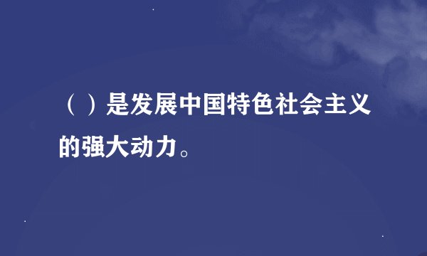 （）是发展中国特色社会主义的强大动力。