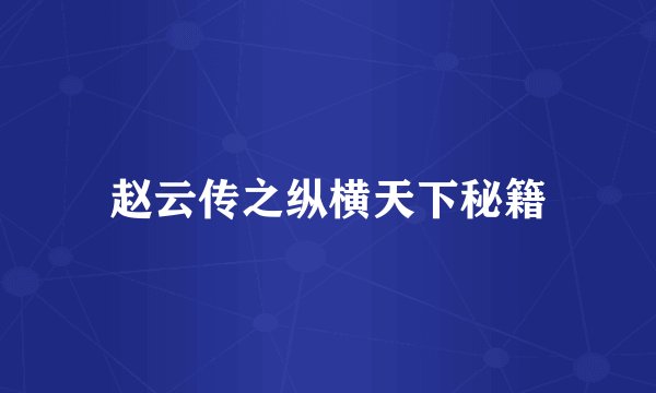 赵云传之纵横天下秘籍