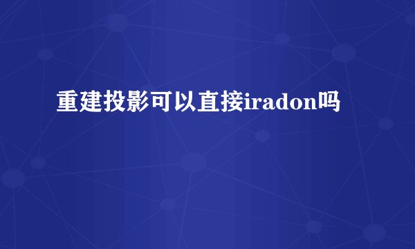 重建投影可以直接iradon吗