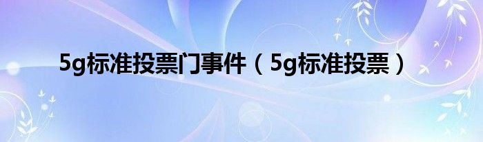5g标准投票门事件5g标准投票
