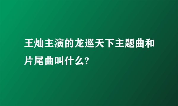 王灿主演的龙巡天下主题曲和片尾曲叫什么?