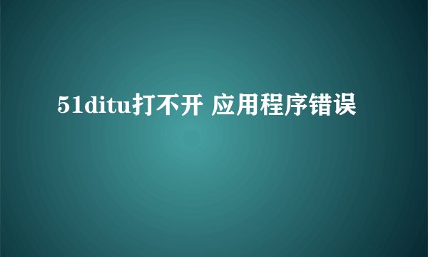 51ditu打不开 应用程序错误