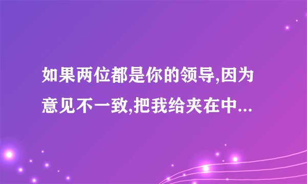 如果两位都是你的领导,因为意见不一致,把我给夹在中间,该怎么办
