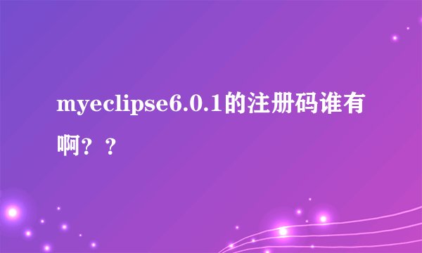 myeclipse6.0.1的注册码谁有啊？？