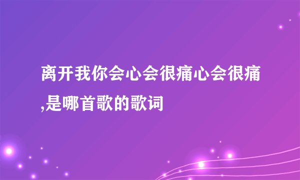 离开我你会心会很痛心会很痛,是哪首歌的歌词