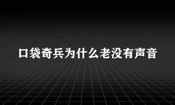 口袋奇兵为什么老没有声音