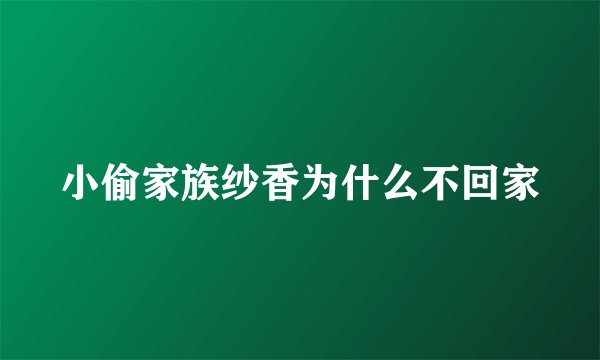 小偷家族纱香为什么不回家