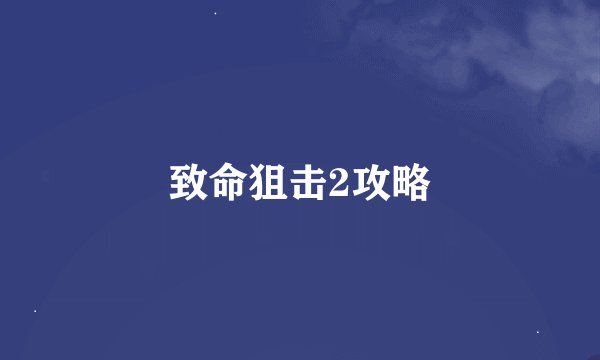 致命狙击2攻略