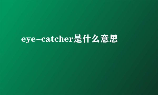 eye-catcher是什么意思