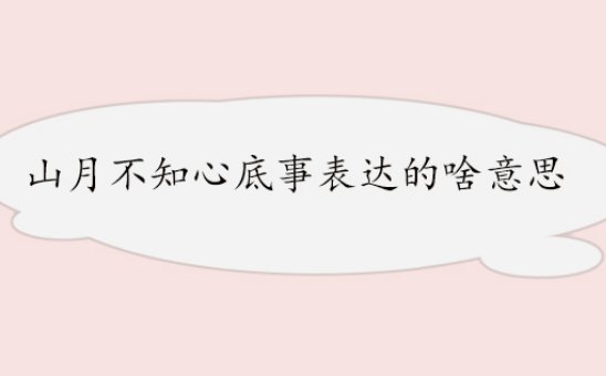 山月不知心底事什么意思