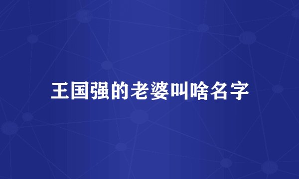 王国强的老婆叫啥名字