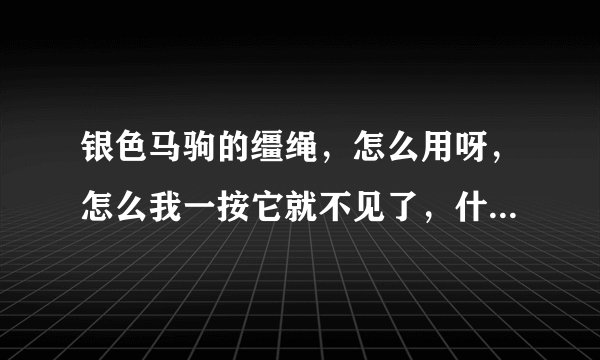 银色马驹的缰绳，怎么用呀，怎么我一按它就不见了，什么时候出来？