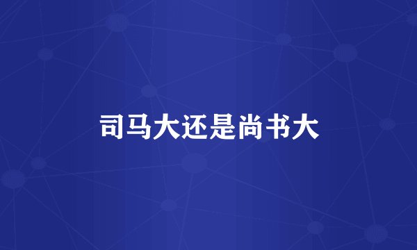 司马大还是尚书大