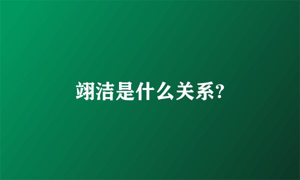 翊洁是什么关系?