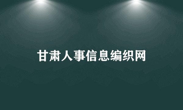 甘肃人事信息编织网