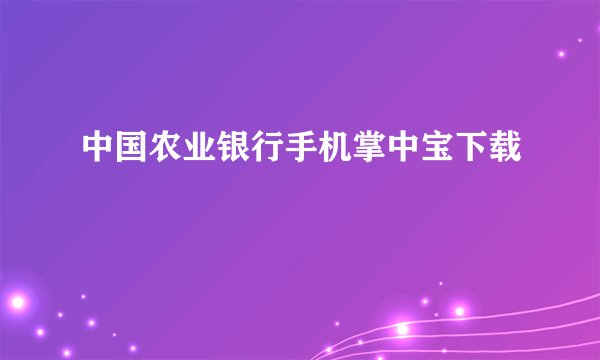 中国农业银行手机掌中宝下载