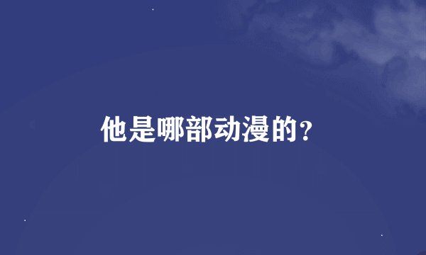 他是哪部动漫的？