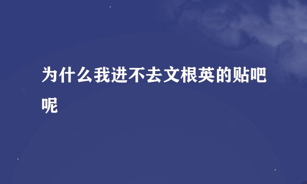 为什么我进不去文根英的贴吧呢