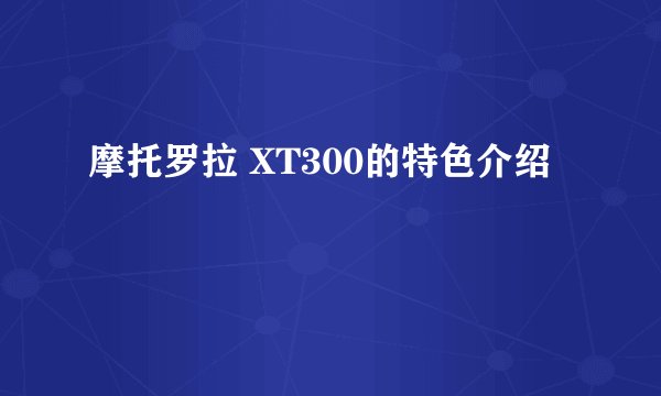 摩托罗拉 XT300的特色介绍