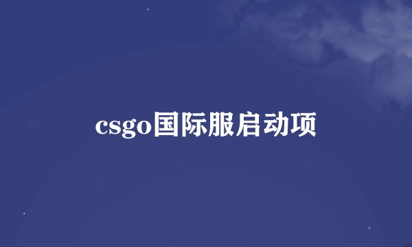 csgo国际服启动项