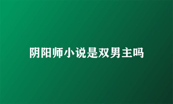 阴阳师小说是双男主吗