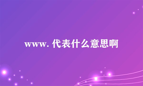 www. 代表什么意思啊