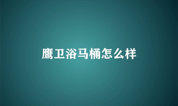 鹰卫浴马桶怎么样