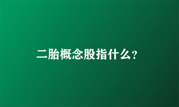 二胎概念股指什么？