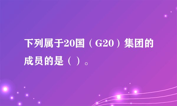下列属于20国（G20）集团的成员的是（）。