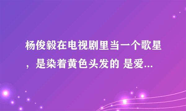 杨俊毅在电视剧里当一个歌星，是染着黄色头发的 是爱情片 请问电视剧是什么？