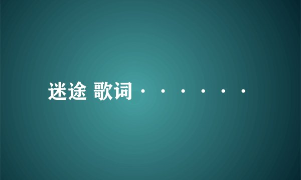 迷途 歌词······