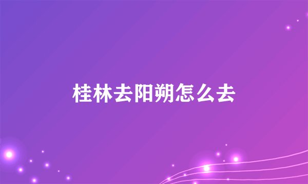 桂林去阳朔怎么去